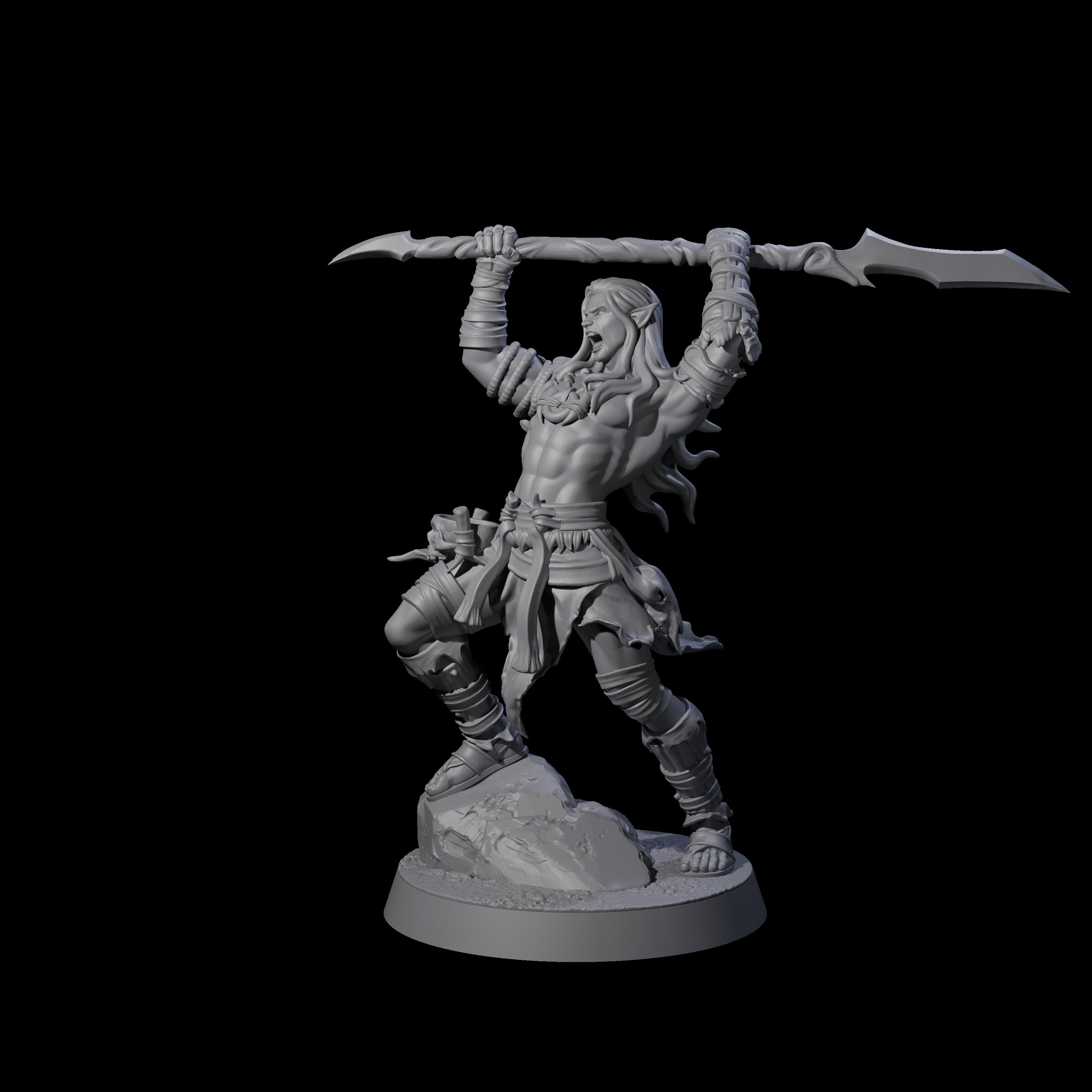 Muscular Elf Frost Guardian D Miniature for Dungeons and Dragons, Pathfinder or other TTRPGs