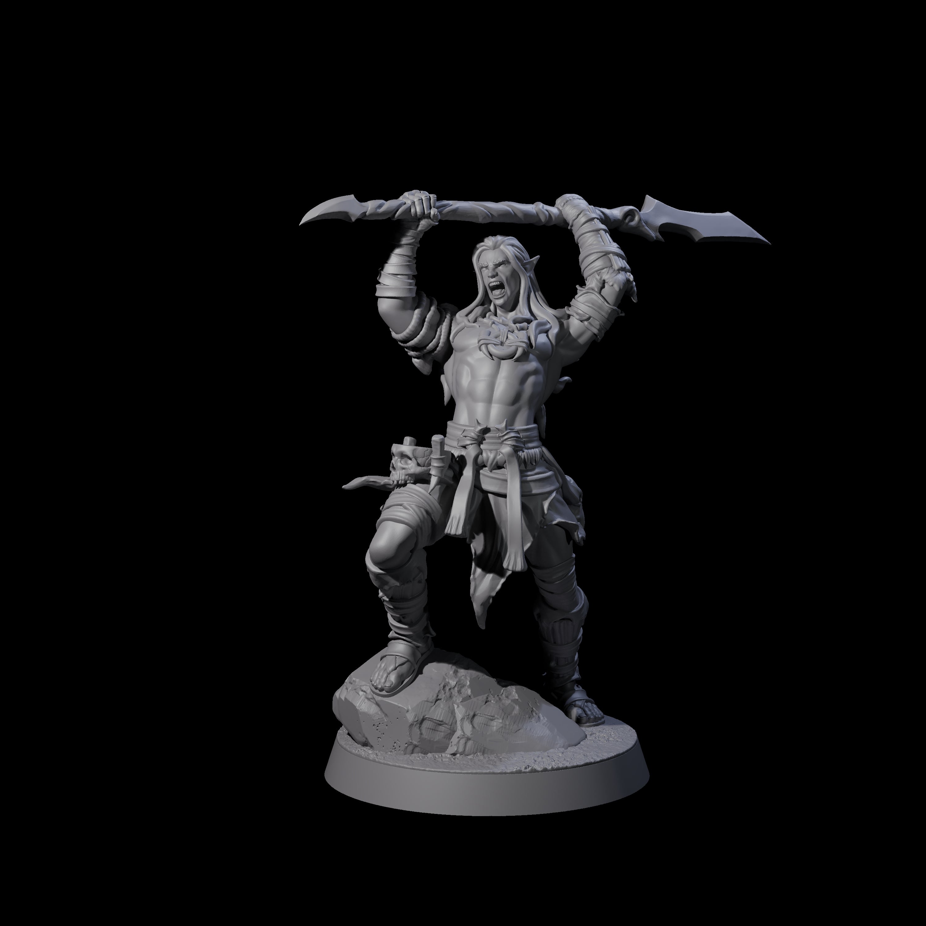 Muscular Elf Frost Guardian D Miniature for Dungeons and Dragons, Pathfinder or other TTRPGs