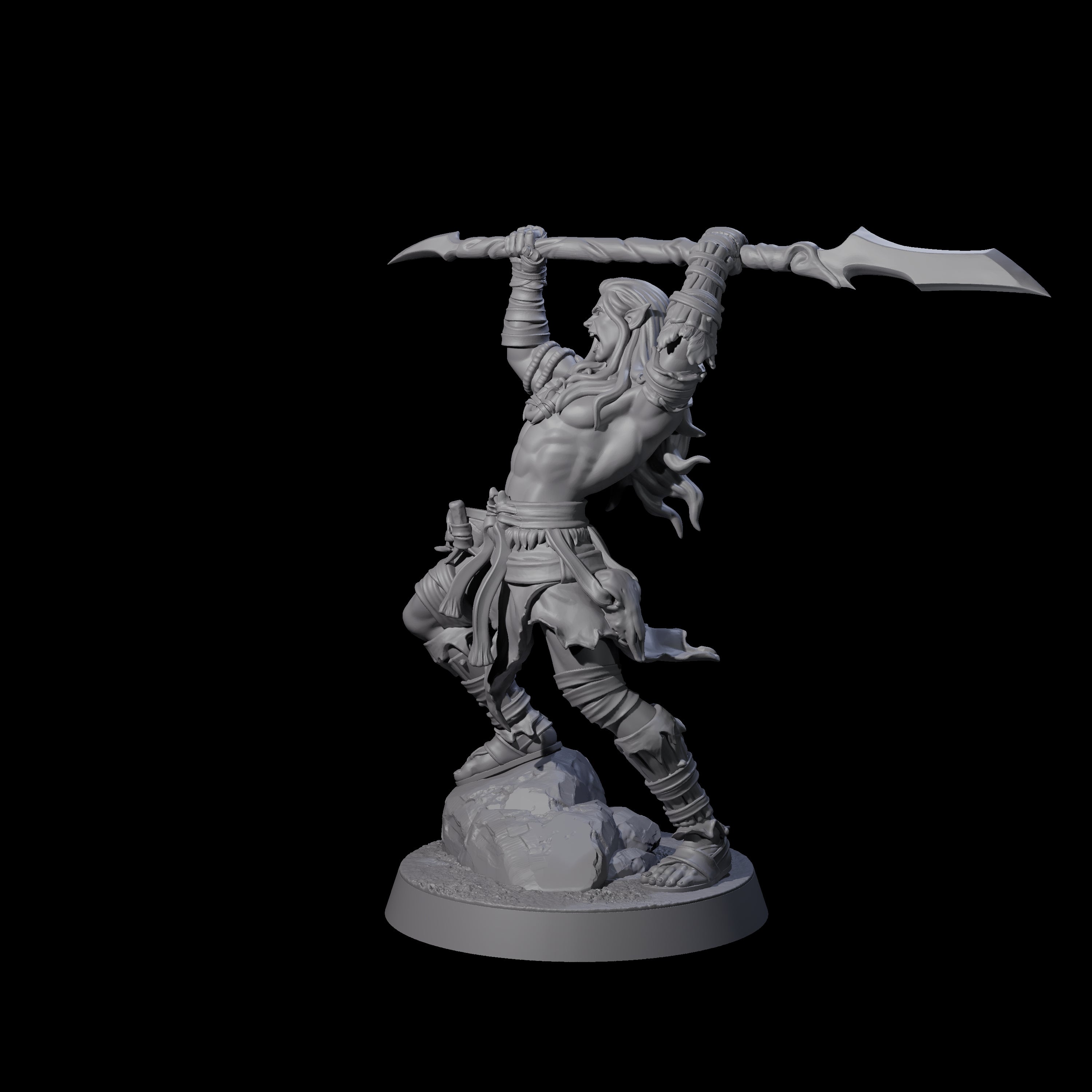 Muscular Elf Frost Guardian D Miniature for Dungeons and Dragons, Pathfinder or other TTRPGs