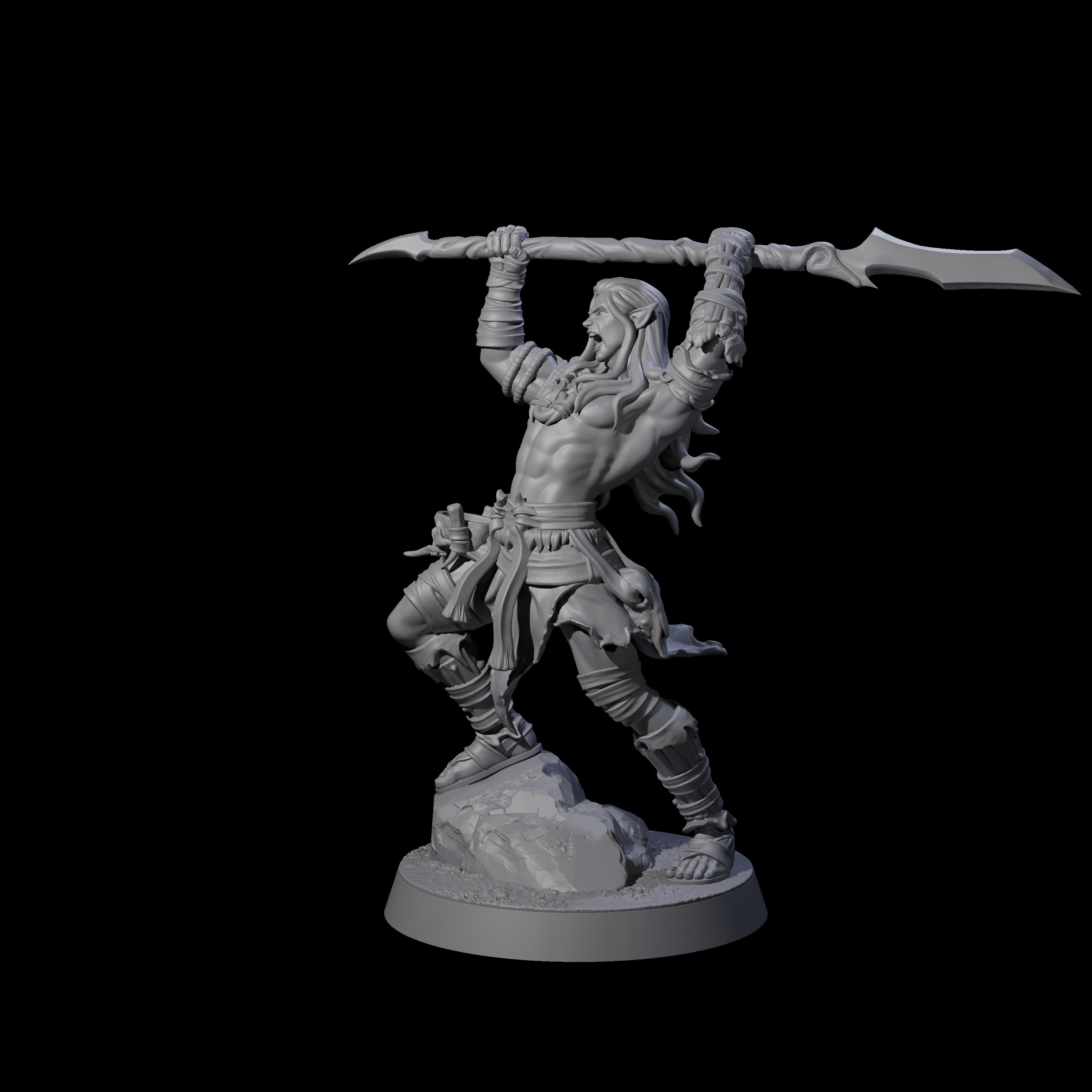 Muscular Elf Frost Guardian D Miniature for Dungeons and Dragons, Pathfinder or other TTRPGs