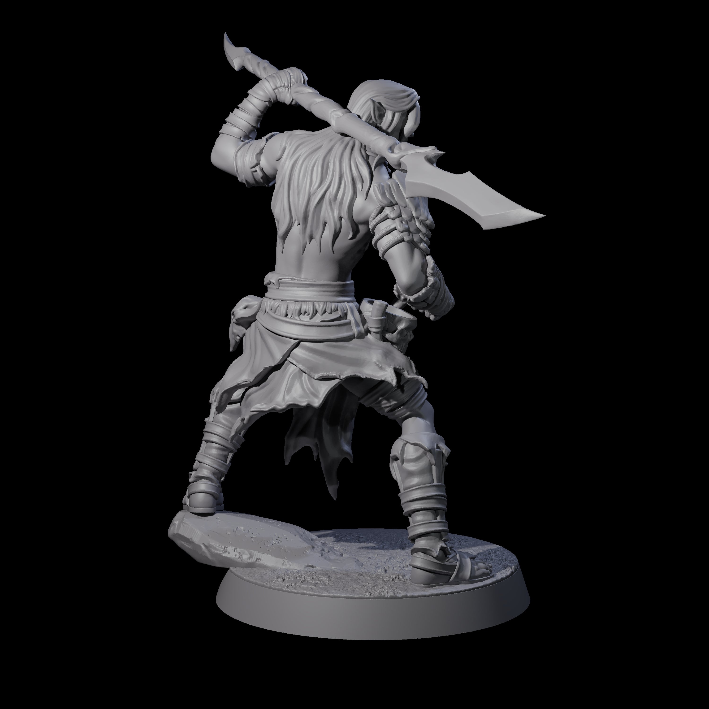 Muscular Elf Frost Guardian E Miniature for Dungeons and Dragons, Pathfinder or other TTRPGs