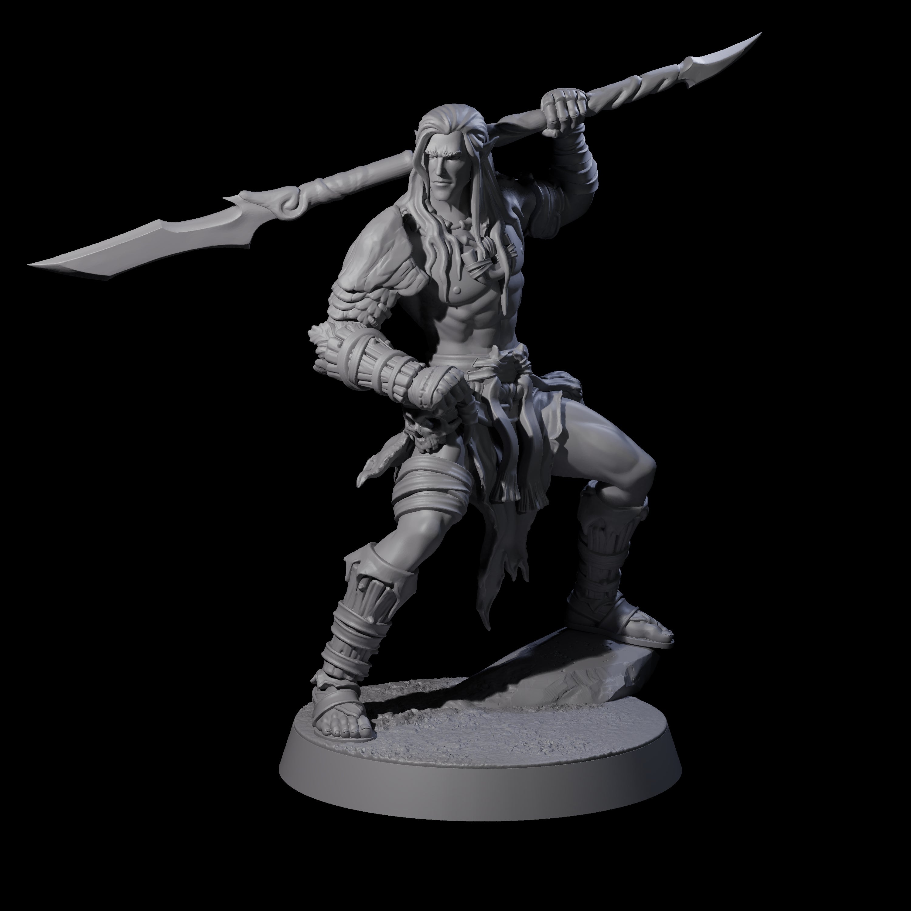 Muscular Elf Frost Guardian E Miniature for Dungeons and Dragons, Pathfinder or other TTRPGs