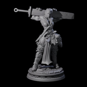 Muscular Female Barbarian Miniature for Dungeons and Dragons, Pathfinder or other TTRPGs