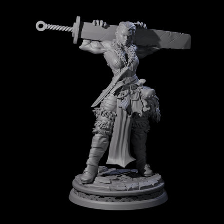 Muscular Female Barbarian Miniature for Dungeons and Dragons, Pathfinder or other TTRPGs