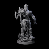 Muscular Half Orc Barbarian Miniature for Dungeons and Dragons, Pathfinder or other TTRPGs