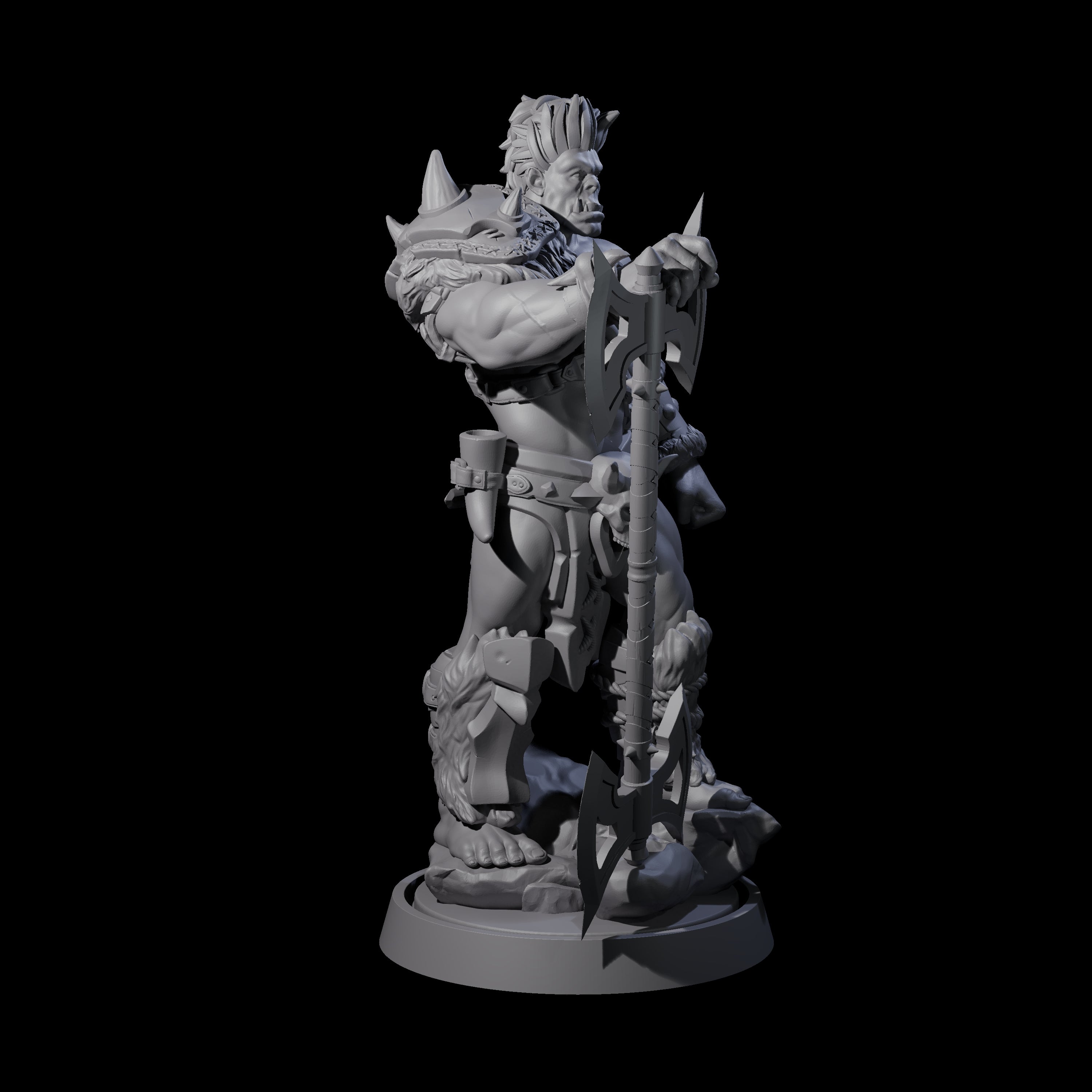 Muscular Half Orc Barbarian Miniature for Dungeons and Dragons, Pathfinder or other TTRPGs