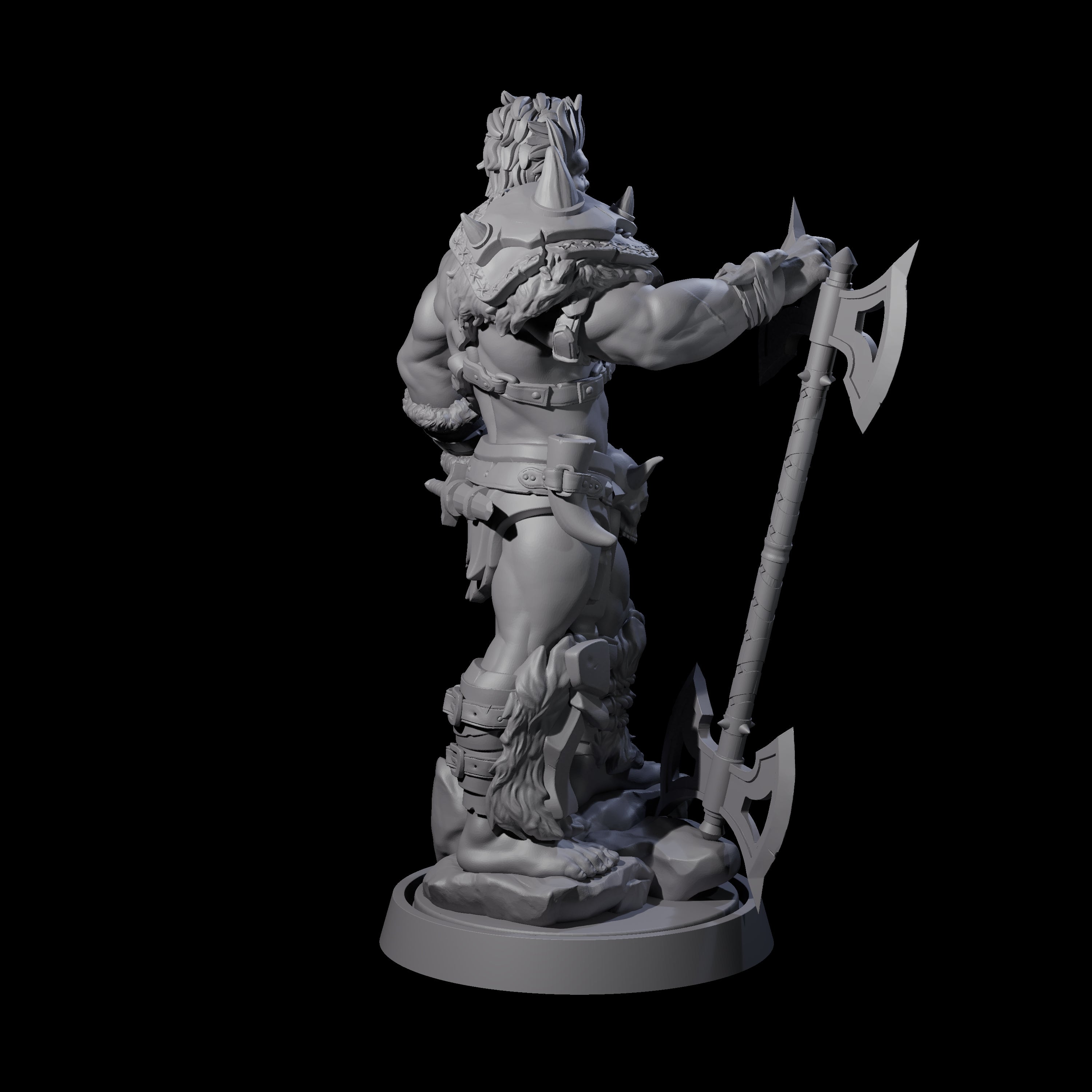 Muscular Half Orc Barbarian Miniature for Dungeons and Dragons, Pathfinder or other TTRPGs