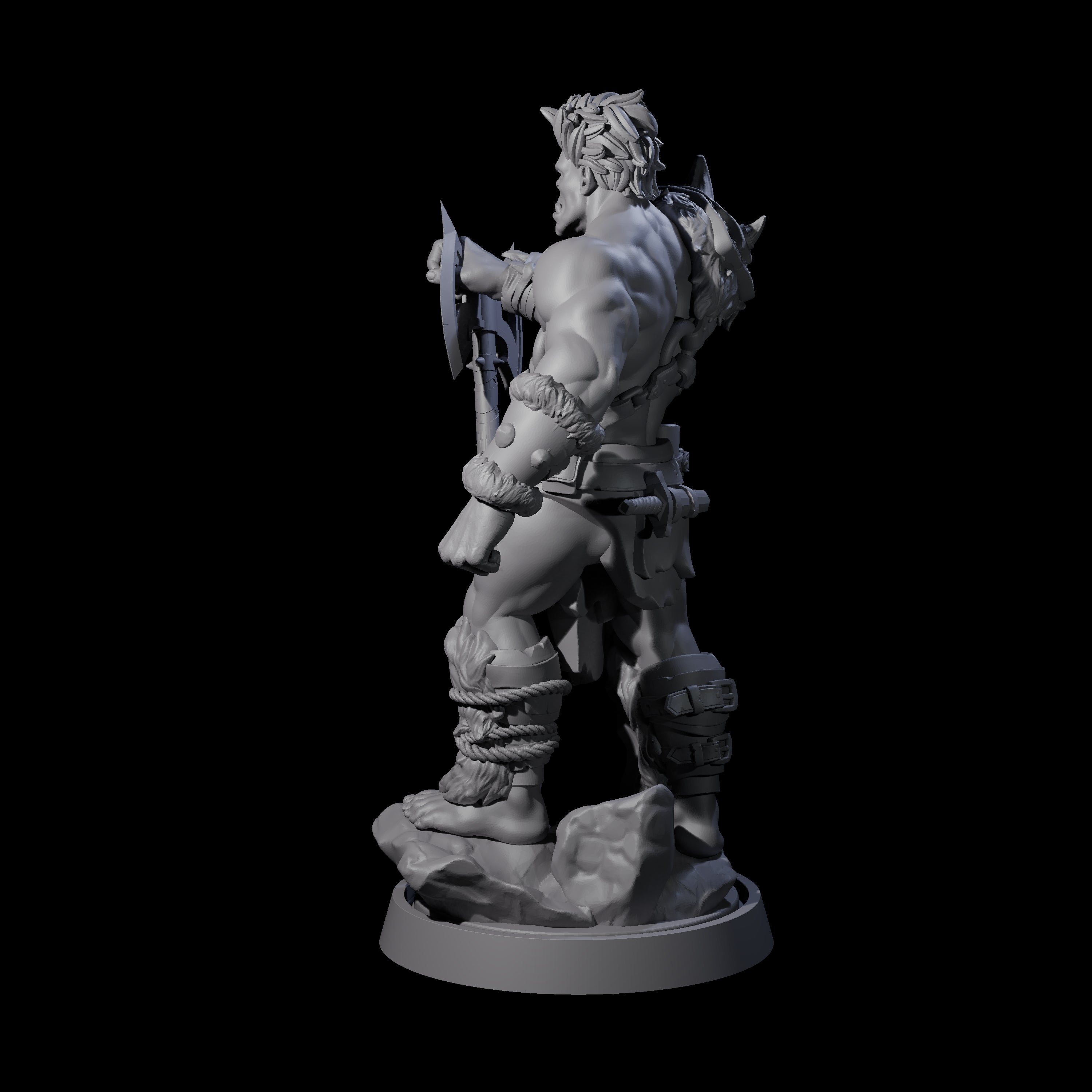Muscular Half Orc Barbarian Miniature for Dungeons and Dragons, Pathfinder or other TTRPGs