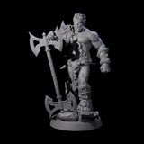 Muscular Half Orc Barbarian Miniature for Dungeons and Dragons, Pathfinder or other TTRPGs
