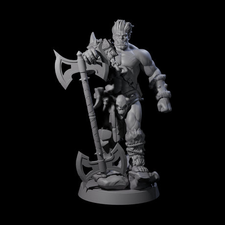 Muscular Half Orc Barbarian Miniature for Dungeons and Dragons, Pathfinder or other TTRPGs