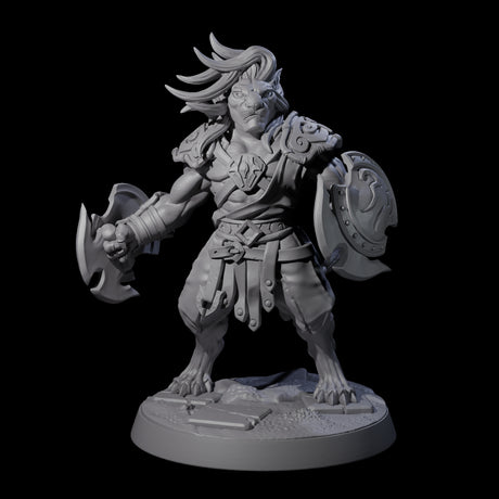 Muscular Leonin Warrior A Miniature for Dungeons and Dragons, Pathfinder or other TTRPGs