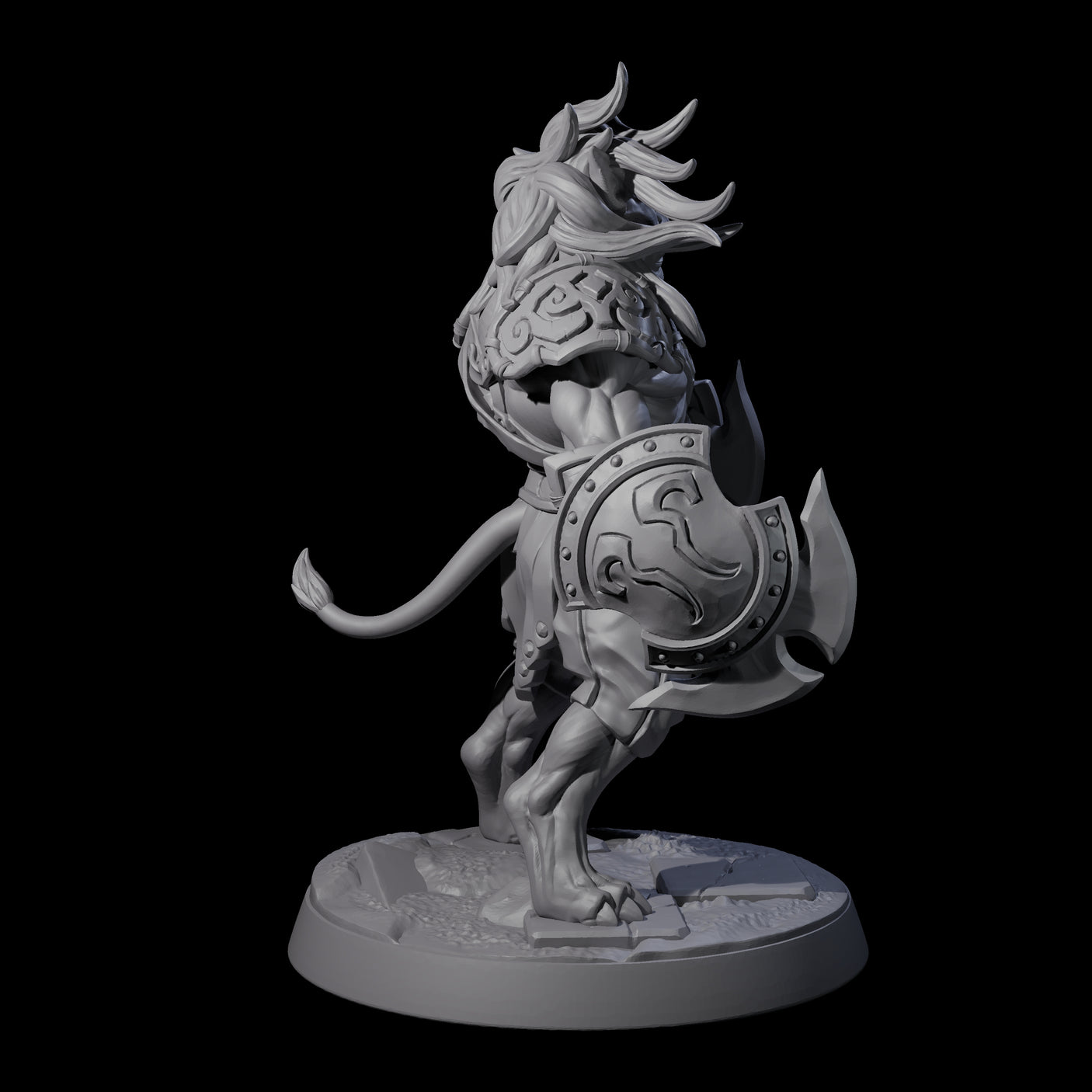 Muscular Leonin Warrior A Miniature for Dungeons and Dragons, Pathfinder or other TTRPGs