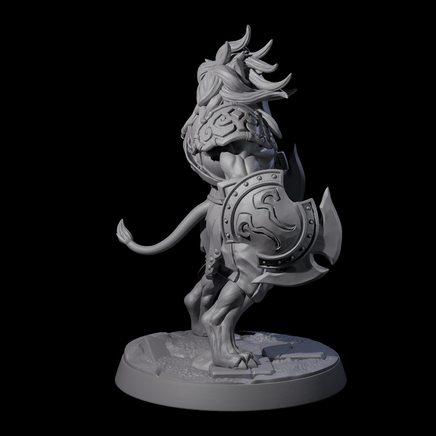 Muscular Leonin Warrior A Miniature for Dungeons and Dragons, Pathfinder or other TTRPGs