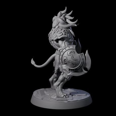 Muscular Leonin Warrior A Miniature for Dungeons and Dragons, Pathfinder or other TTRPGs