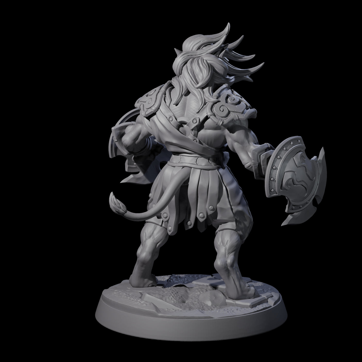 Muscular Leonin Warrior A Miniature for Dungeons and Dragons, Pathfinder or other TTRPGs