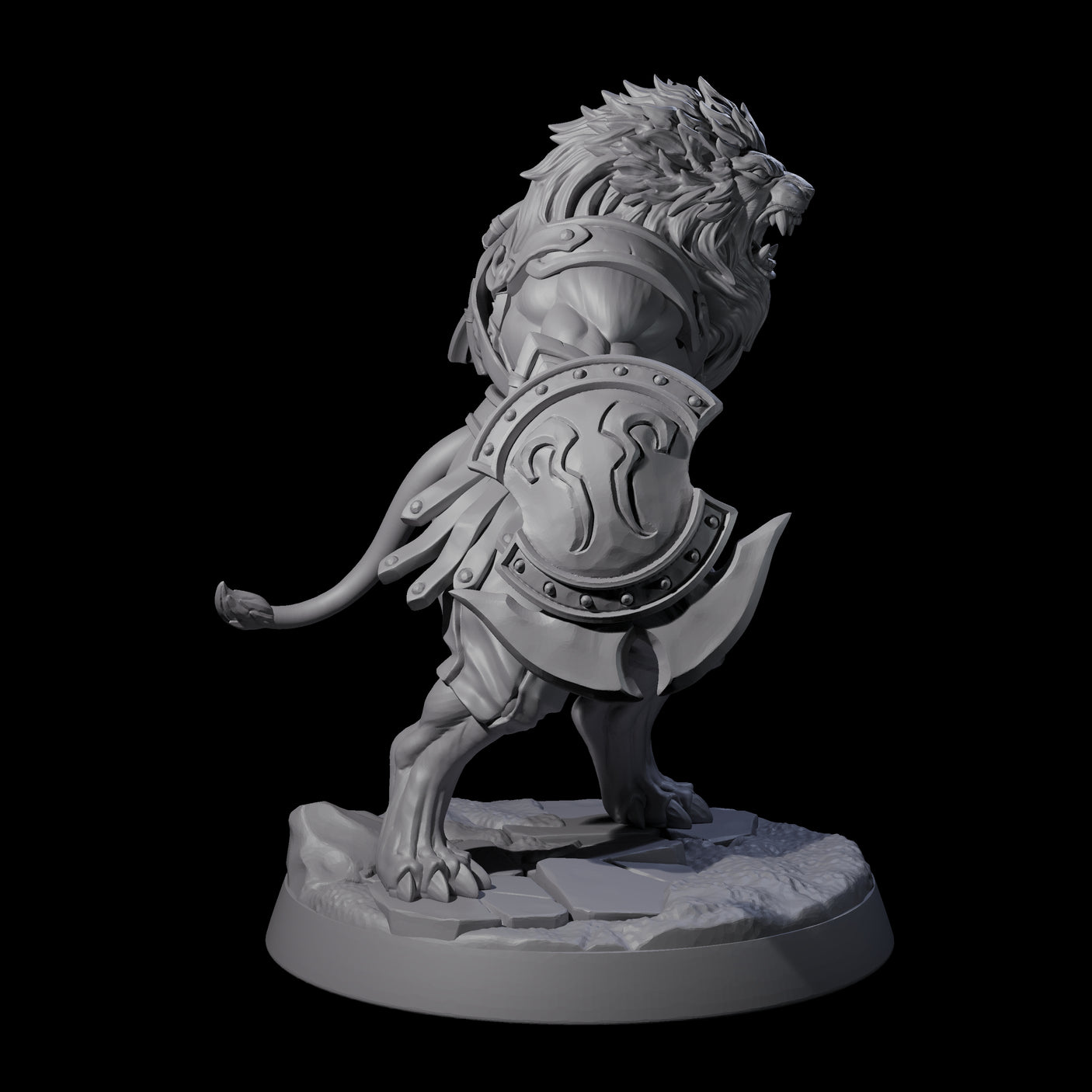 Muscular Leonin Warrior B Miniature for Dungeons and Dragons, Pathfinder or other TTRPGs