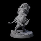 Muscular Leonin Warrior B Miniature for Dungeons and Dragons, Pathfinder or other TTRPGs