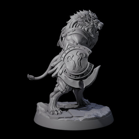 Muscular Leonin Warrior B Miniature for Dungeons and Dragons, Pathfinder or other TTRPGs