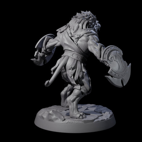 Muscular Leonin Warrior B Miniature for Dungeons and Dragons, Pathfinder or other TTRPGs