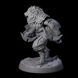 Muscular Leonin Warrior B Miniature for Dungeons and Dragons, Pathfinder or other TTRPGs
