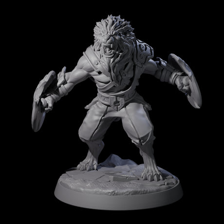 Muscular Leonin Warrior B Miniature for Dungeons and Dragons, Pathfinder or other TTRPGs