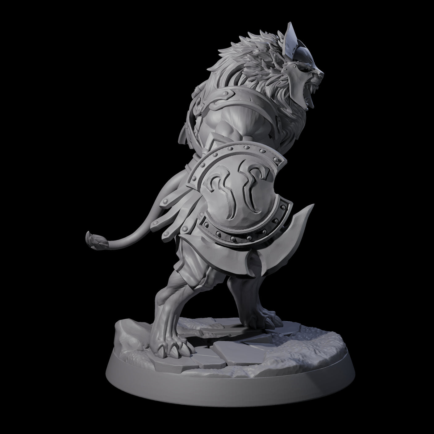 Muscular Leonin Warrior B Miniature for Dungeons and Dragons, Pathfinder or other TTRPGs