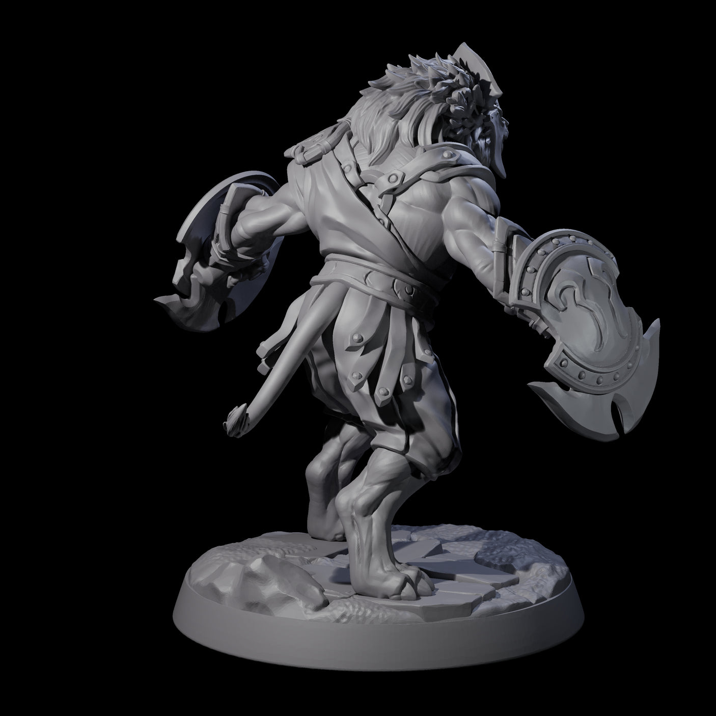Muscular Leonin Warrior B Miniature for Dungeons and Dragons, Pathfinder or other TTRPGs