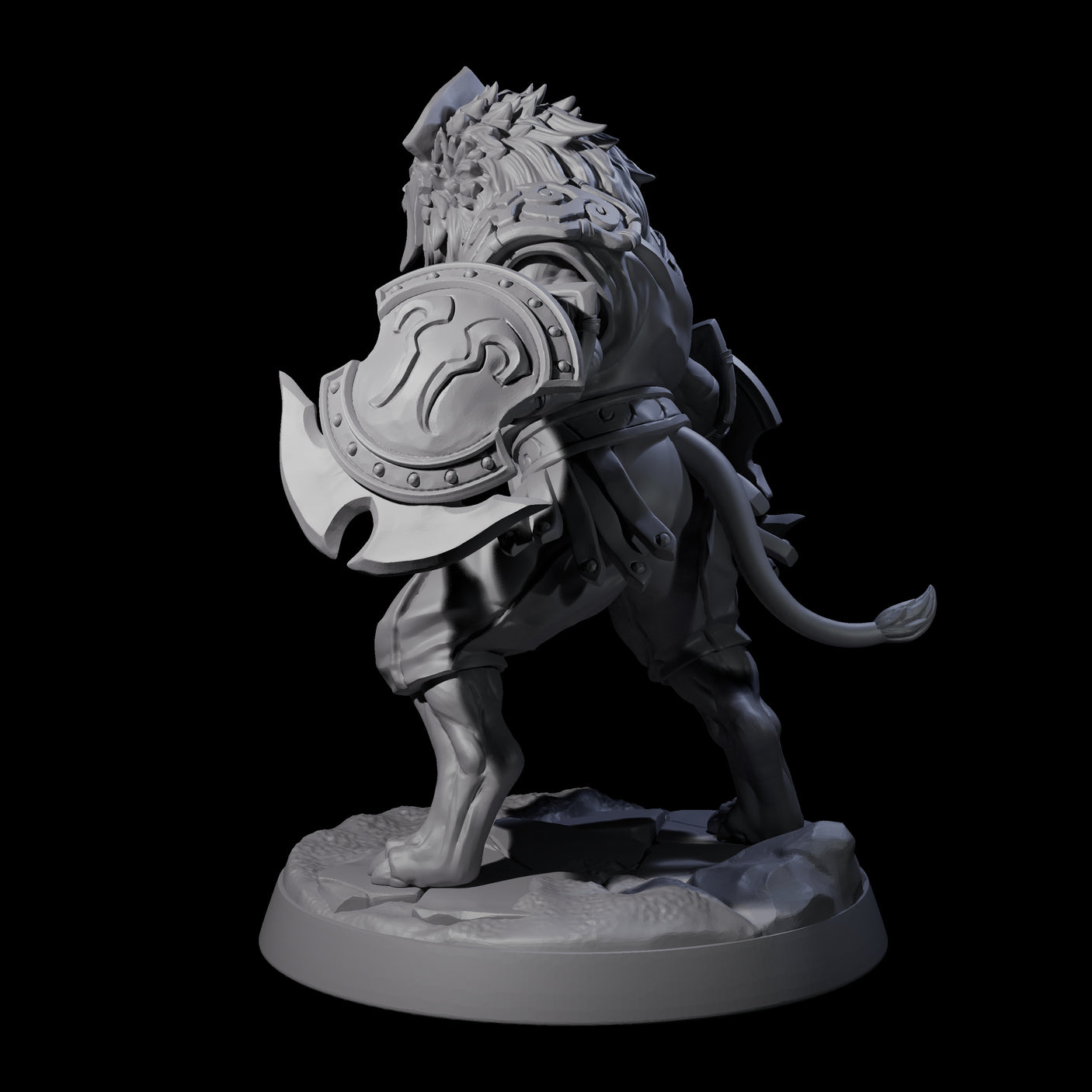 Muscular Leonin Warrior B Miniature for Dungeons and Dragons, Pathfinder or other TTRPGs