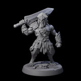Muscular Leonin Warrior C Miniature for Dungeons and Dragons, Pathfinder or other TTRPGs