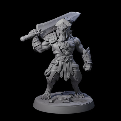 Muscular Leonin Warrior C Miniature for Dungeons and Dragons, Pathfinder or other TTRPGs