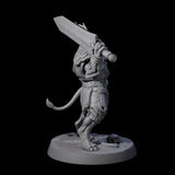Muscular Leonin Warrior C Miniature for Dungeons and Dragons, Pathfinder or other TTRPGs