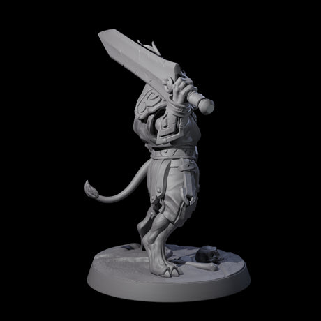 Muscular Leonin Warrior C Miniature for Dungeons and Dragons, Pathfinder or other TTRPGs
