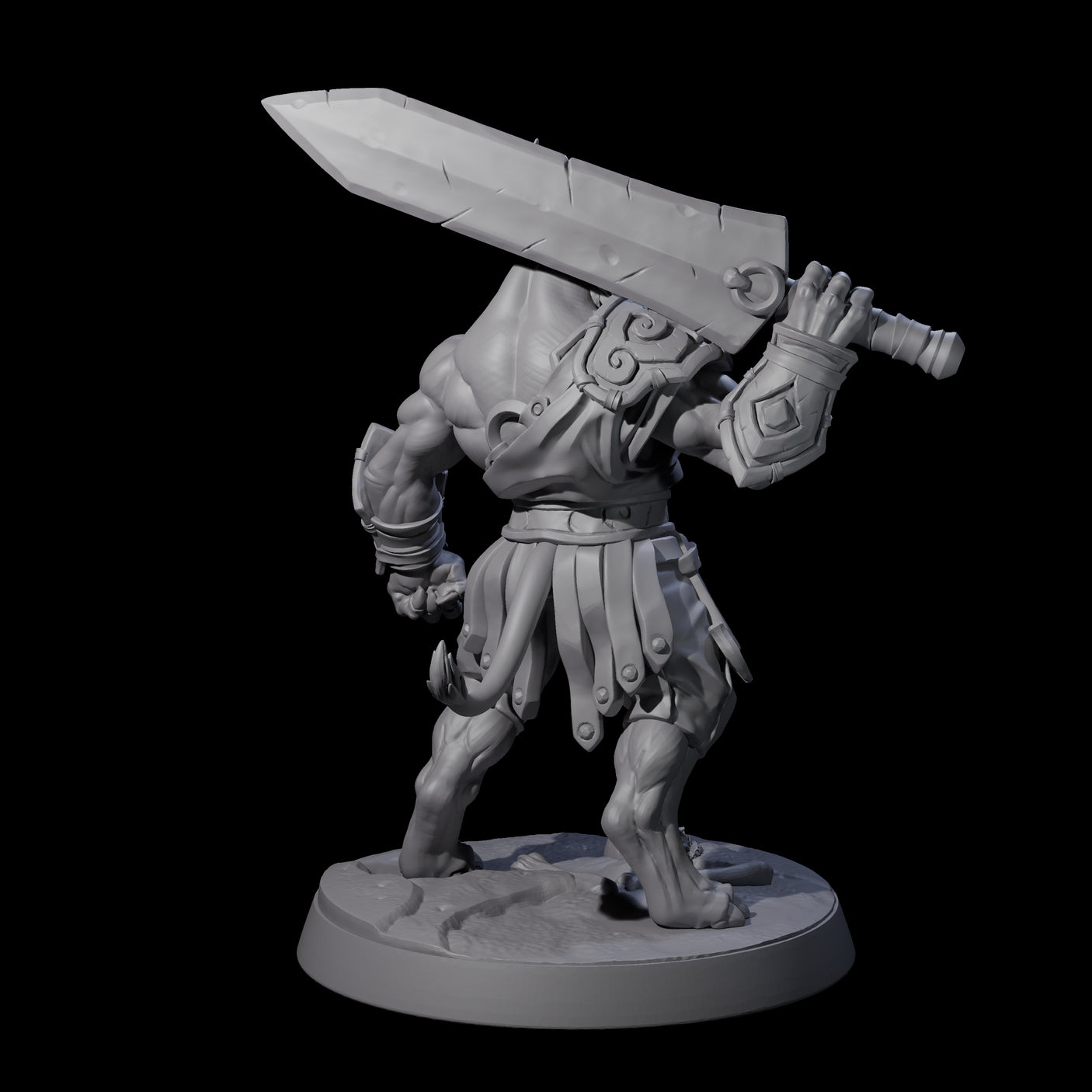 Muscular Leonin Warrior C Miniature for Dungeons and Dragons, Pathfinder or other TTRPGs