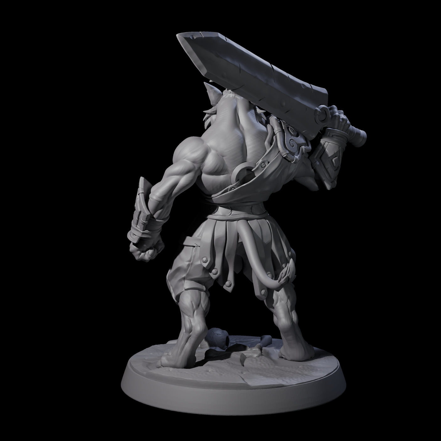 Muscular Leonin Warrior C Miniature for Dungeons and Dragons, Pathfinder or other TTRPGs