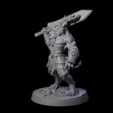 Muscular Leonin Warrior C Miniature for Dungeons and Dragons, Pathfinder or other TTRPGs