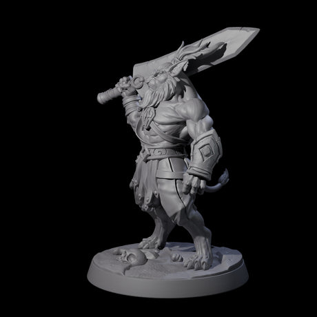 Muscular Leonin Warrior C Miniature for Dungeons and Dragons, Pathfinder or other TTRPGs