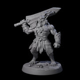 Muscular Leonin Warrior C Miniature for Dungeons and Dragons, Pathfinder or other TTRPGs