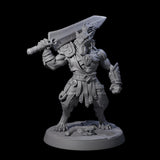 Muscular Leonin Warrior C Miniature for Dungeons and Dragons, Pathfinder or other TTRPGs