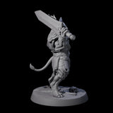 Muscular Leonin Warrior C Miniature for Dungeons and Dragons, Pathfinder or other TTRPGs