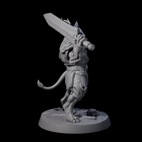 Muscular Leonin Warrior C Miniature for Dungeons and Dragons, Pathfinder or other TTRPGs