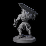 Muscular Leonin Warrior C Miniature for Dungeons and Dragons, Pathfinder or other TTRPGs