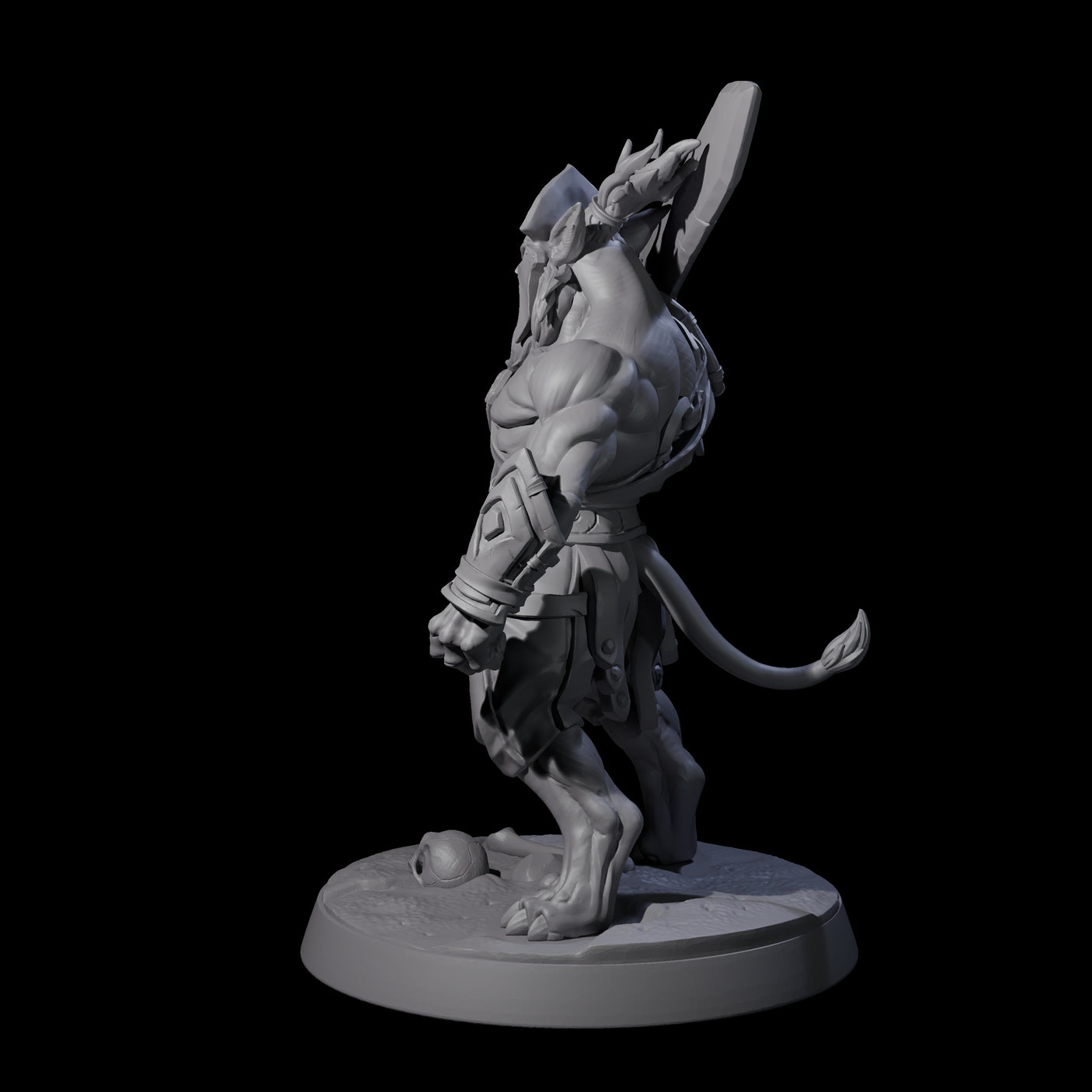 Muscular Leonin Warrior C Miniature for Dungeons and Dragons, Pathfinder or other TTRPGs