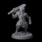 Muscular Leonin Warrior C Miniature for Dungeons and Dragons, Pathfinder or other TTRPGs