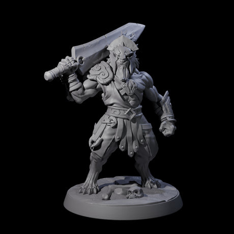 Muscular Leonin Warrior C Miniature for Dungeons and Dragons, Pathfinder or other TTRPGs