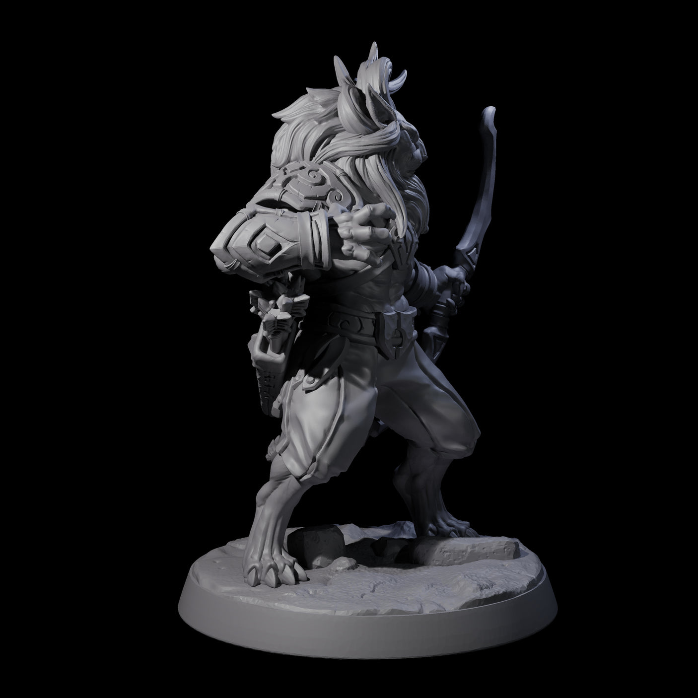 Muscular Leonin Warrior D Miniature for Dungeons and Dragons, Pathfinder or other TTRPGs