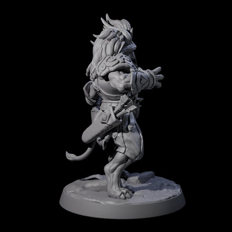 Muscular Leonin Warrior D Miniature for Dungeons and Dragons, Pathfinder or other TTRPGs