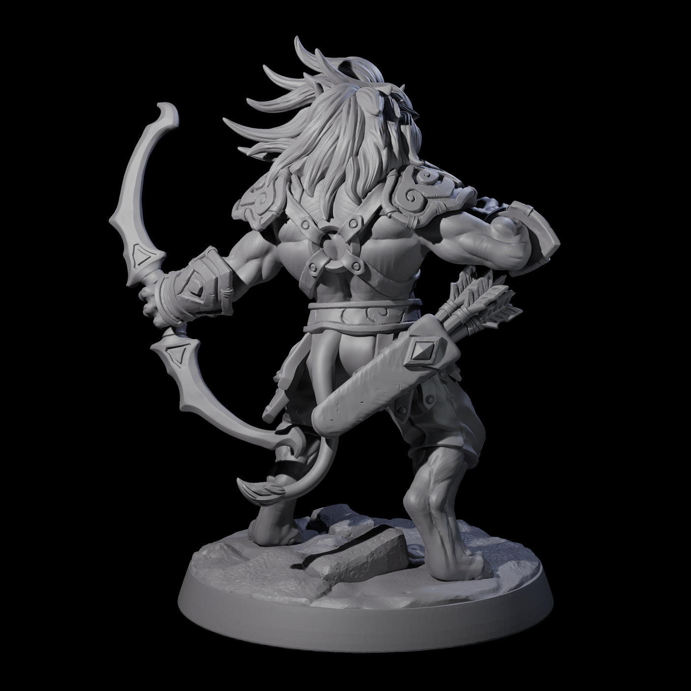 Muscular Leonin Warrior D Miniature for Dungeons and Dragons, Pathfinder or other TTRPGs