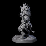 Muscular Leonin Warrior D Miniature for Dungeons and Dragons, Pathfinder or other TTRPGs