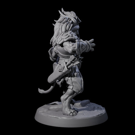 Muscular Leonin Warrior D Miniature for Dungeons and Dragons, Pathfinder or other TTRPGs