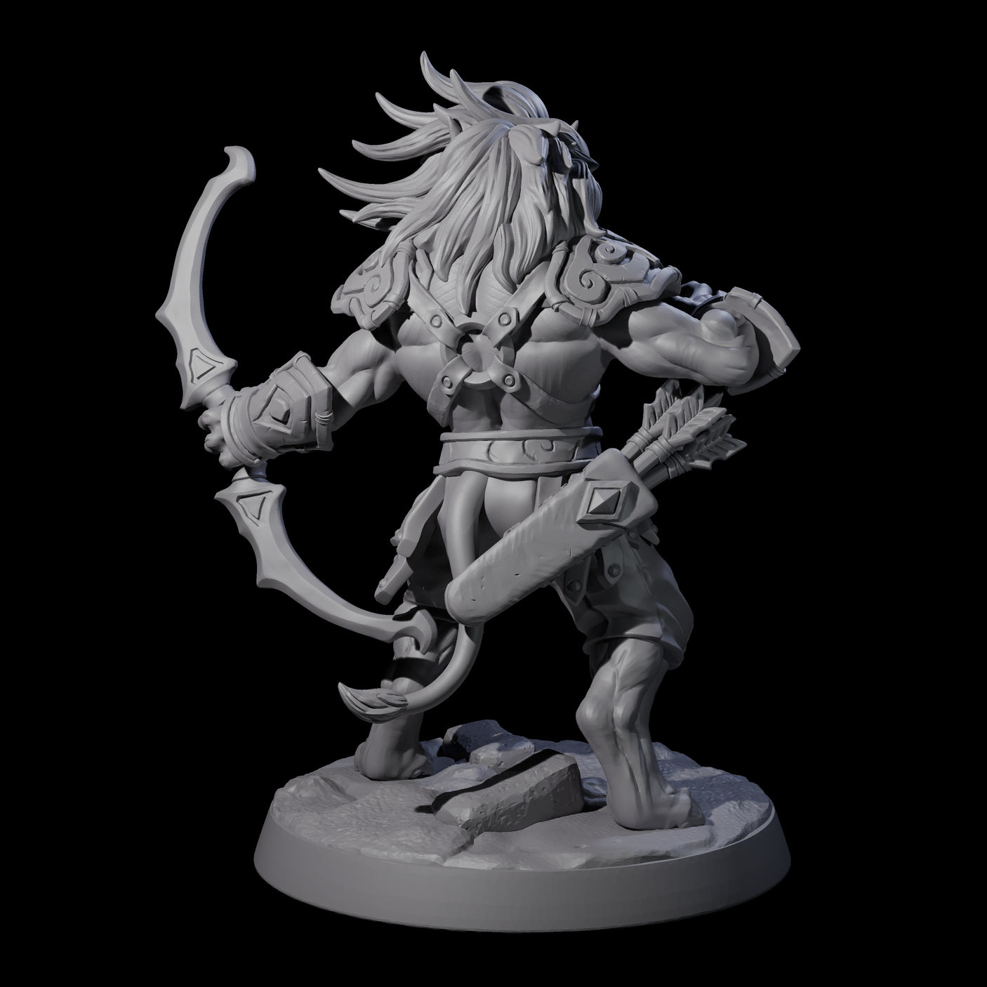 Muscular Leonin Warrior D Miniature for Dungeons and Dragons, Pathfinder or other TTRPGs